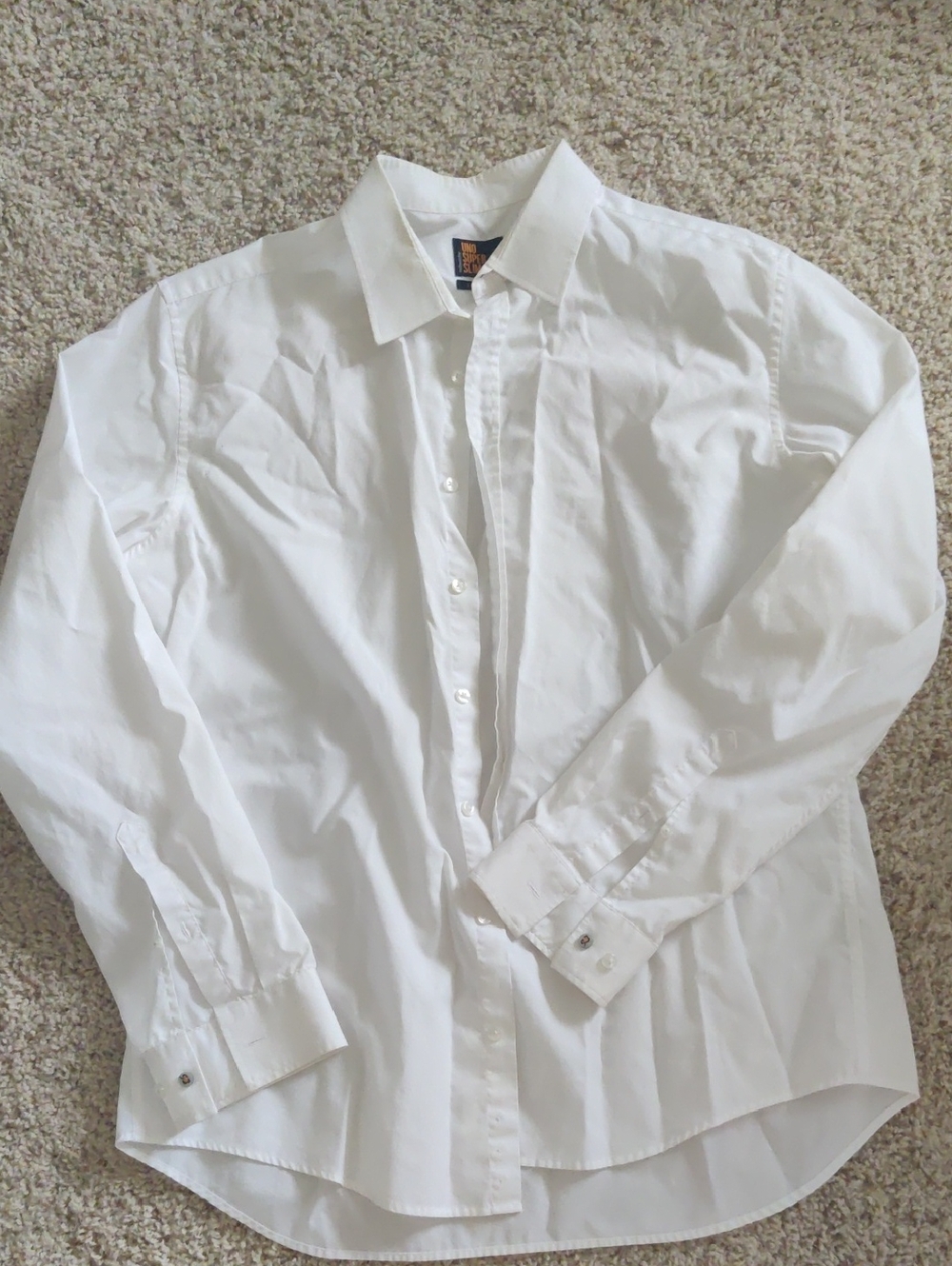 Men's White Long-Sleeve Dress Shirt - Classic Tailored Fit